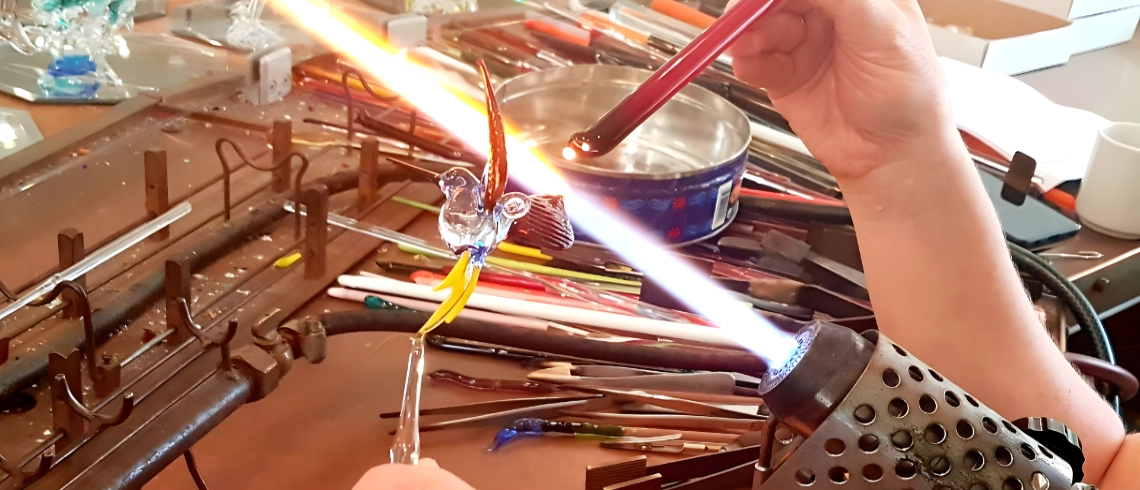 Arbeiten mit Glas an der Flamme